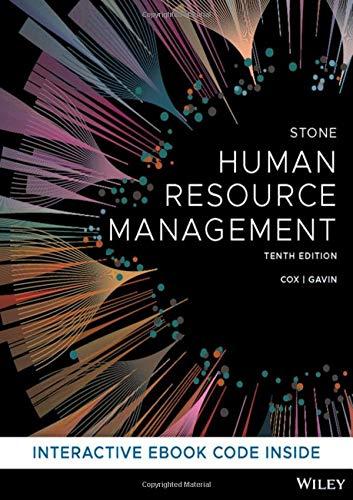 human resource management 10th edition raymond j. stone, anne cox, mihajla gavin 0730385353, 978-0730385356
