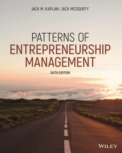 patterns of entrepreneurship management 6th edition jack m. kaplan, anthony c. warren 1119703069,