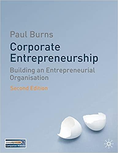 corporate entrepreneurship building an entrepreneurial organization 2nd edition paul burns 0230542638,