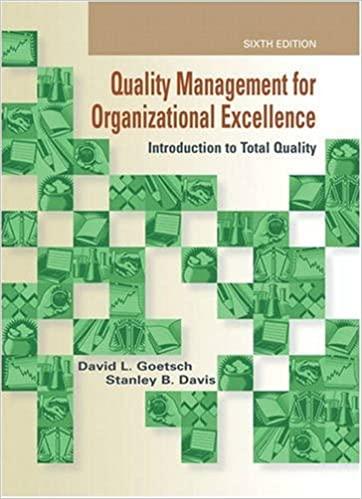 quality management for organizational excellence introduction to total quality 6th edition david l. goetsch,