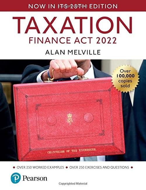 taxation finance act 2022 28th edition alan melville 129243953x, 978-1292439532