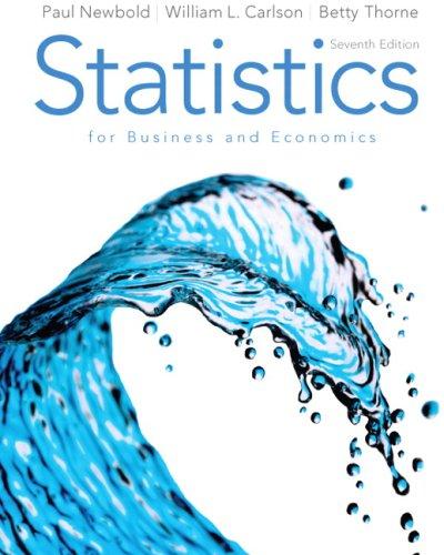 statistics for business and economics 7th edition paul newbold, william l. carlson, betty m. thorne