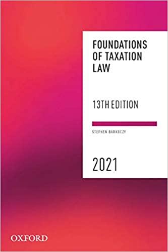 foundations of taxation law 2021 13th edition stephen barkoczy 0190330724, 978-0190330729
