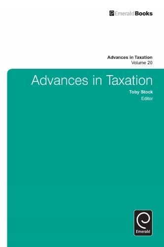 advances in taxation volume 20 toby stock 1780525923, 978-1780525921