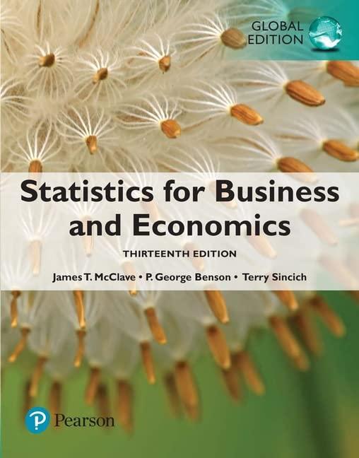 statistics for business and economics 13th global edition terry sincich james mcclave, p. george benson