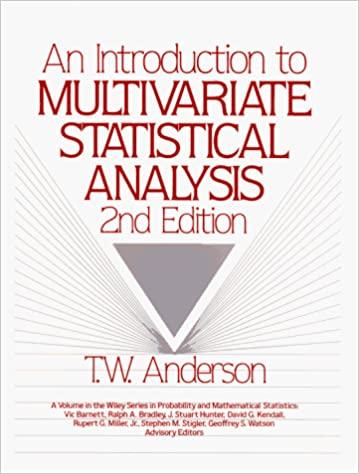 an introduction to multivariate statistical analysis 2nd edition theodore w. anderson 0471889873,