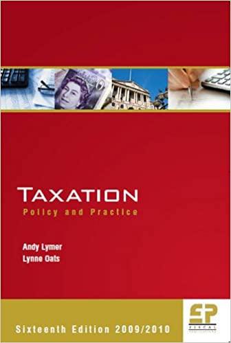 taxation policy and practice 16th edition andy lymer, lynne oats 1906201080, 978-1906201081