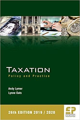 taxation policy and practice 2019/20 26th edition andy lymer, lynne oats 190620151x, 978-1906201517