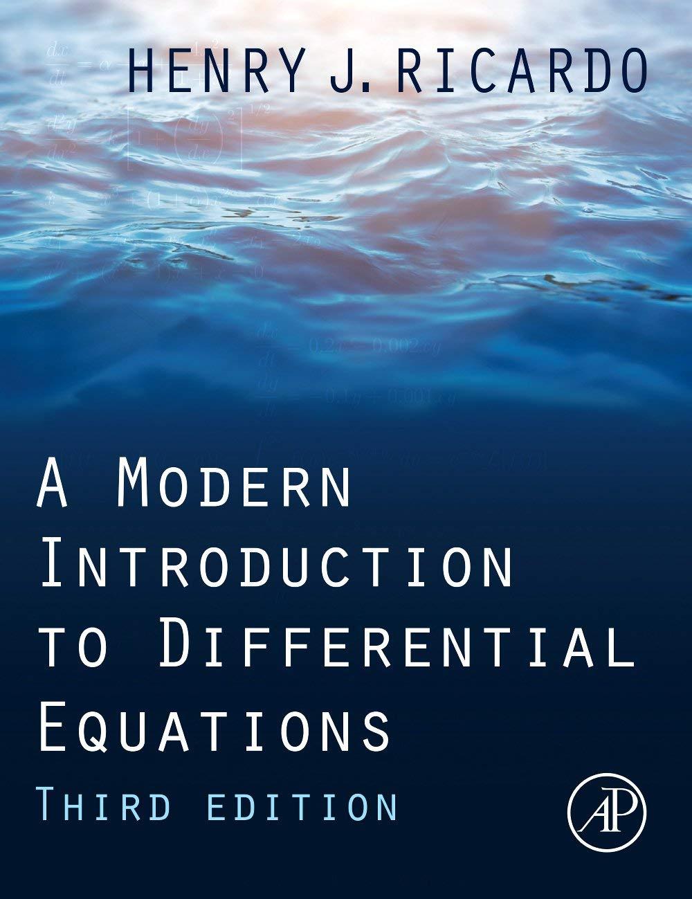 a modern introduction to differential equations 3rd edition henry j. ricardo 0128234172, 9780128234174