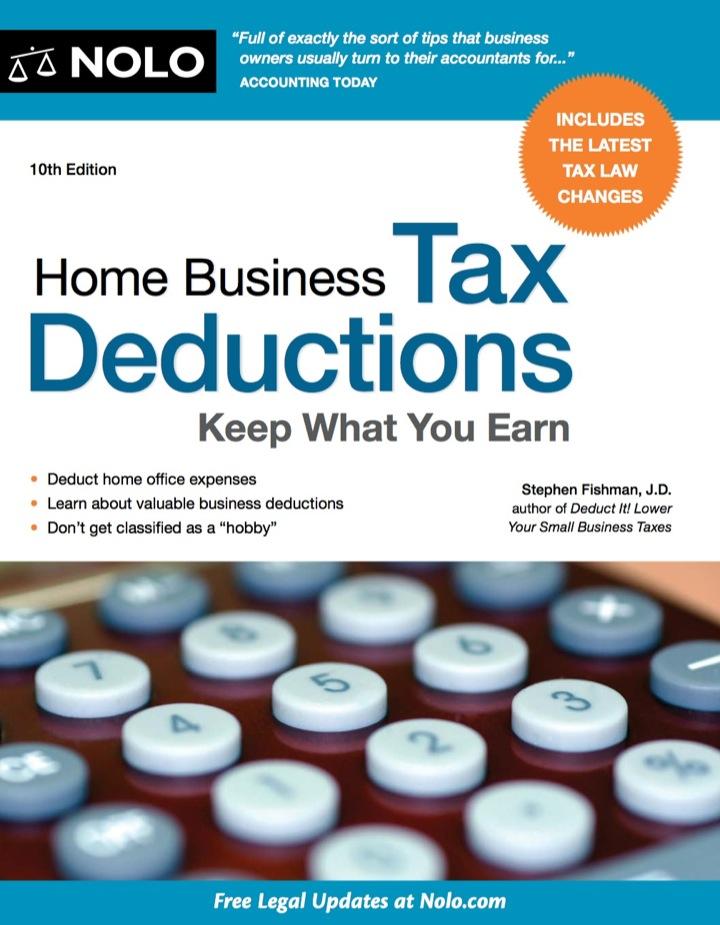 home business tax deductions keep what you earn 10th edition stephen fishman 1413319351, 9781413319354
