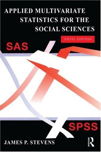 applied multivariate statistics for the social sciences 5th edition james p. stevens 0805859039,