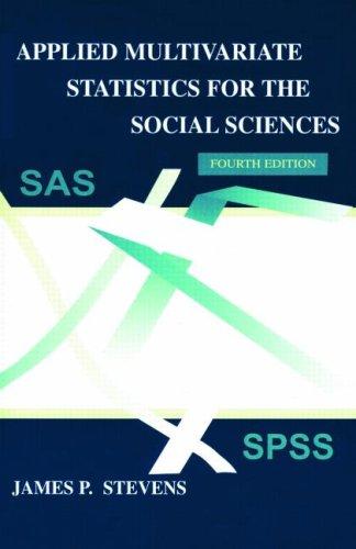 applied multivariate statistics for the social sciences 4th edition james p. stevens 0805837779,
