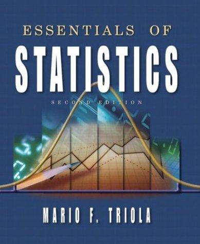 essentials of statistics 2nd edition mario f. triola 0201771292, 978-0201771299