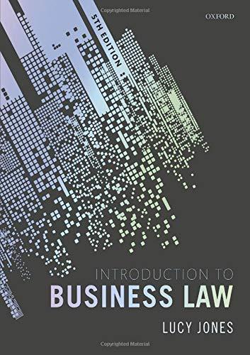 introduction to business law 5th edition lucy jones 0198824882, 978-0198824886