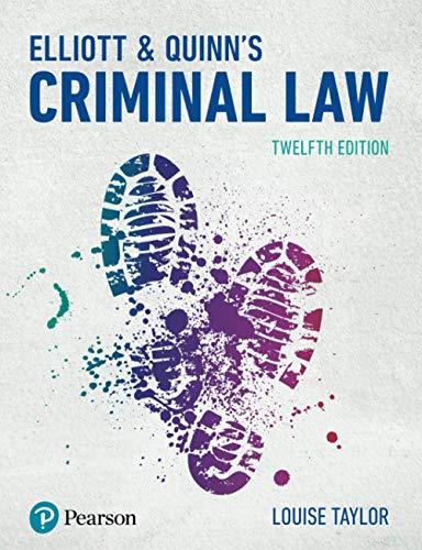 elliott and quinn's criminal law 12th edition louise taylor 1292208481, 978-1292208480