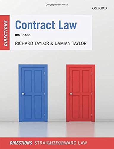 contract law directions 8th edition richard taylor, damian taylor 0198870590, 978-0198870593