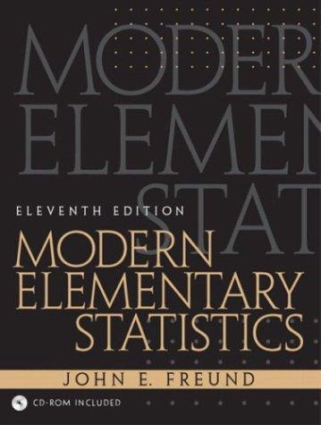 modern elementary statistics 11th edition john e. freund 0130467170, 9780130467171