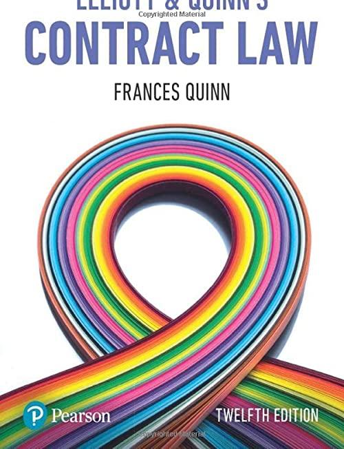 elliott and quinns contract law 12th edition frances quinn 1292251409, 978-1292251400