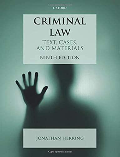 criminal law text cases and materials 9th edition jonathan herring 0198848471, 978-0198848479