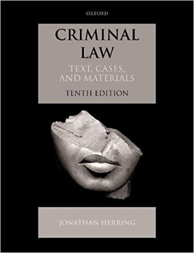 criminal law text cases and materials 10th edition jonathan herring 0192855921, 978-0192855923