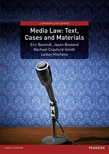 media law text cases and materials 1st edition eric barendt 9781408221617
