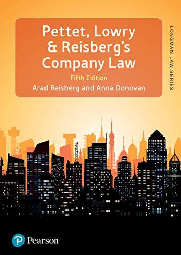 pettet lowry and reisbergs company law 5th edition arad reisberg 1292078634, 978-1292078632