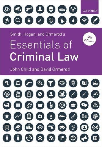 smith hogan and ormerods essentials of criminal law 4th edition john child, david ormerod 0198869967,