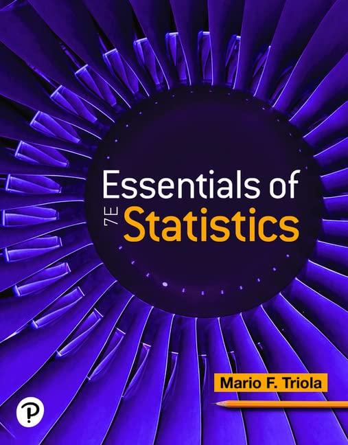 essentials of statistics 7th edition mario triola 0137466137, 9780137466139