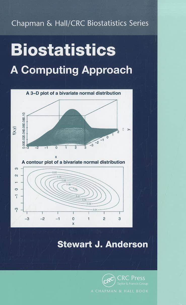 biostatistics a computing approach 1st edition stewart anderson 1584888342, 9781584888345