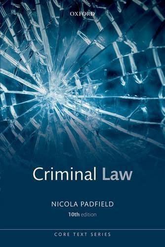 criminal law 10th edition nicola padfield 0198778317, 978-0198778318