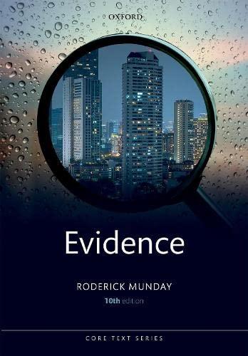 evidence 10th edition roderick munday 019883246x, 978-0198832461