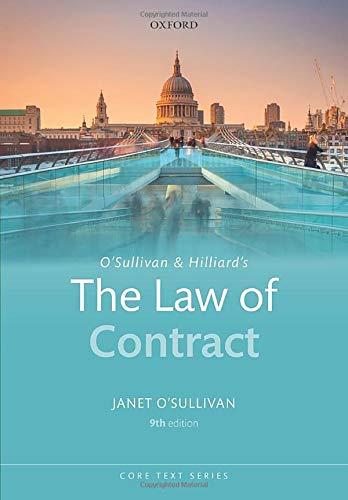 the law of contract 9th edition janet o'sullivan 0198853173, 978-0198853176