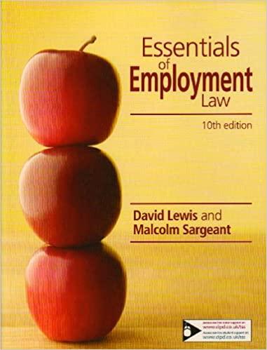 essentials of employment law 10th edition david lewis, malcolm sargeant 1843982315, 978-1843982319