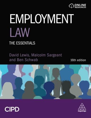 employment law the essentials 16th edition david lewis, malcolm sargeant, ben schwab 1398604747,