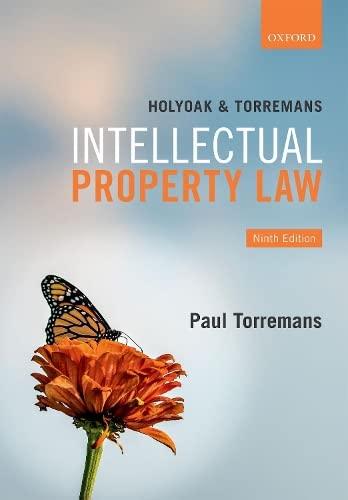 holyoak and torremans intellectual property law 9th edition paul torremans 0198836457, 978-0198836452