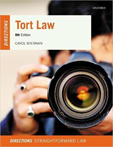 tort law directions 8th edition carol brennan 0192855360, 978-0192855367