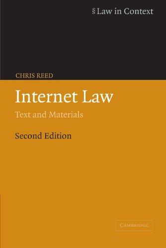 internet law text and materials 2nd edition chris reed, r.n. hensinger, n. mccollough 0521605229,