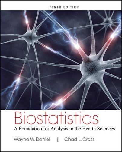 biostatistics a foundation for analysis in the health sciences 10th edition wayne w. daniel, chad l. cross