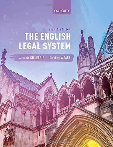 the english legal system 8th edition alisdair gillespie, siobhan weare 0198868995, 978-0198868996