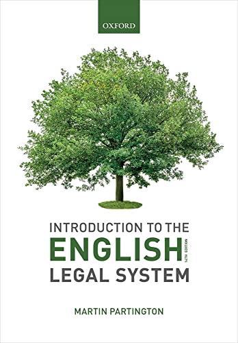 introduction to the english legal system 14th edition martin partington 0198838832, 978-0198838838