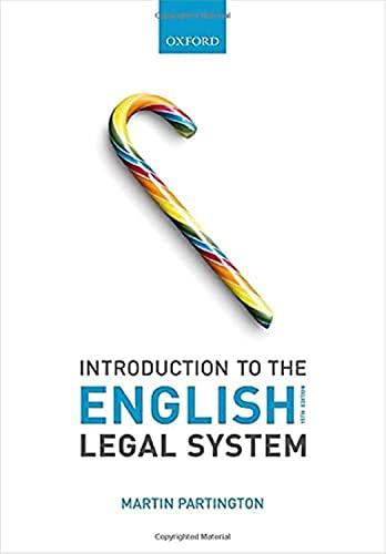 introduction to the english legal system 15th edition martin partington 0198852924, 978-0198852926