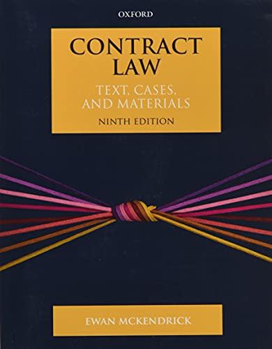 contract law text cases and materials 9th edition ewan mckendrick 019885529x, 978-0198855293