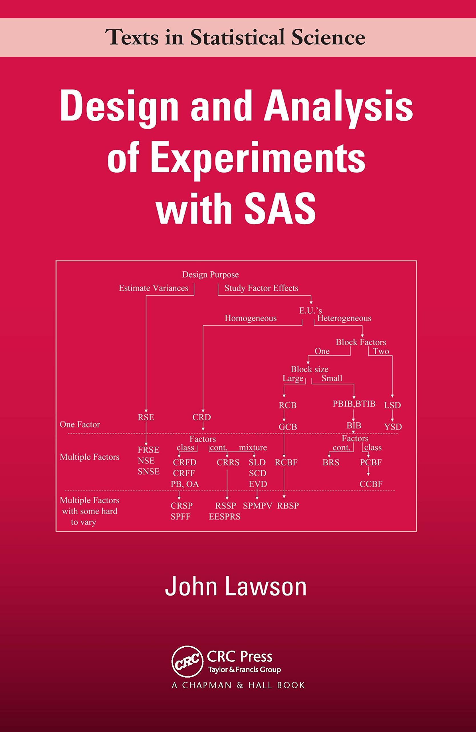design and analysis of experiments with sas 1st edition john lawson 1420060600, 978-1420060607