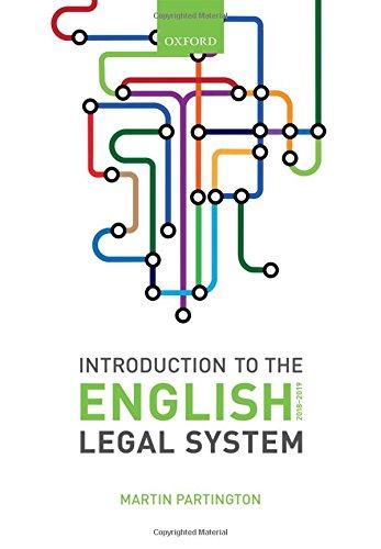 introduction to the english legal system 2018-19 13th edition martin partington 0198818866, 978-0198818861