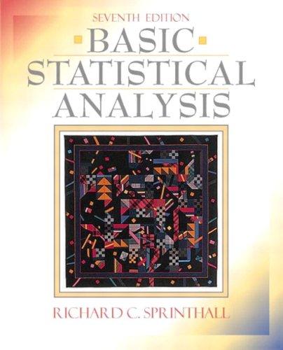 basic statistical analysis 7th edition richard c. sprinthall 0205360661, 978-0205360666