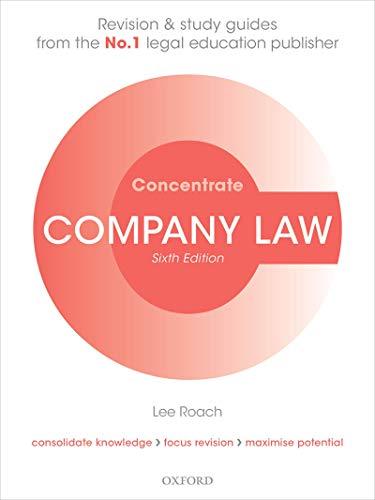 company law concentrate 6th edition lee roach 019885501x, 978-0198855019