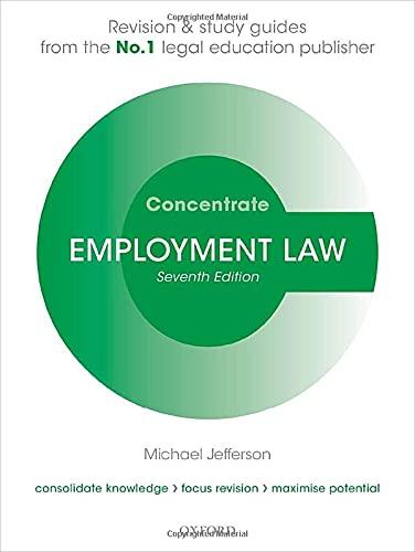 employment law concentrate 7th edition michael jefferson 0198871325, 978-0198871323