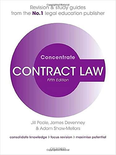 contract law concentrate 5th edition jill poole, james devenney, adam shaw-mellors 0192897330, 978-0192897336