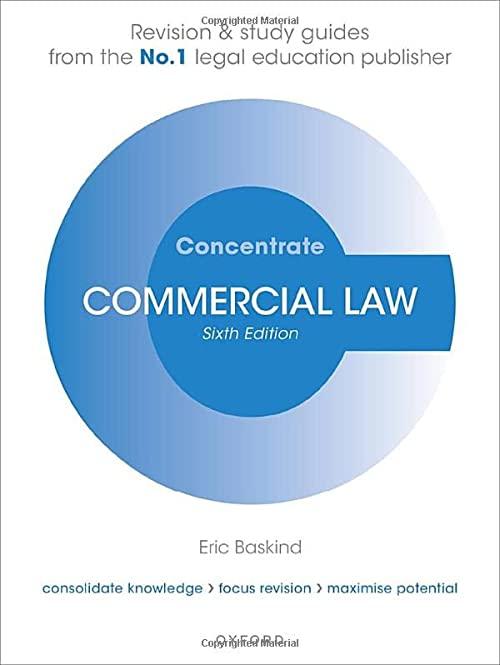 commercial law concentrate 6th edition eric baskind 0192897209, 978-0192897206