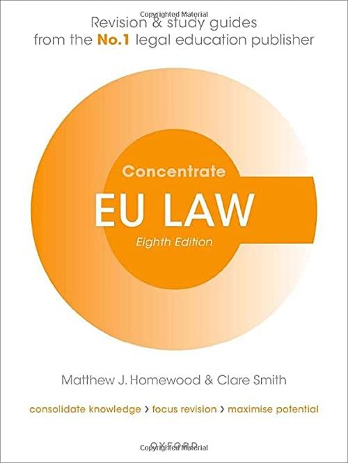 eu law concentrate 8th edition matthew j. homewood, clare smith 0192865668, 978-0192865663